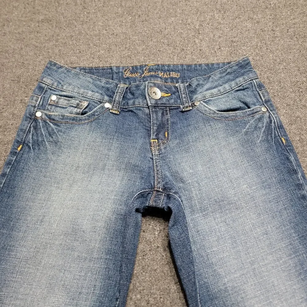 Guess Jeans Womens 27x32 Blue Malibu Bootcut Low Rise Denim Pants Stretch Casual
